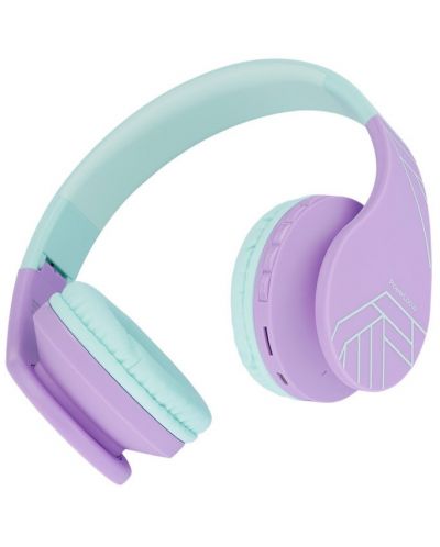 Детски слушалки с микрофон PowerLocus - P1, безжични, лилави - 2