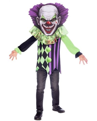 Детски карнавален костюм Amscan - Страшен клоун, 10-12 години - 1