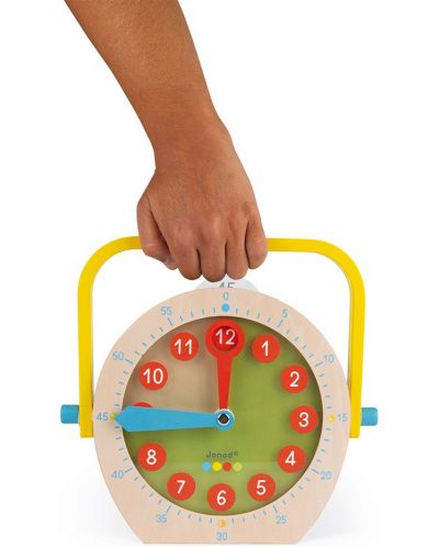 Детска играчка Janod - Дървен часовник Essentiel  - 7