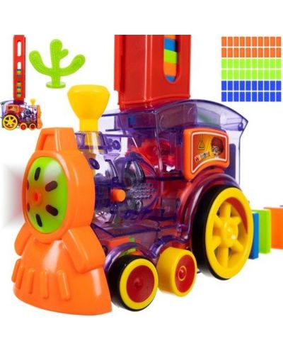 Детска играчка Kruzzel - Влакче с домино блокчета - 1