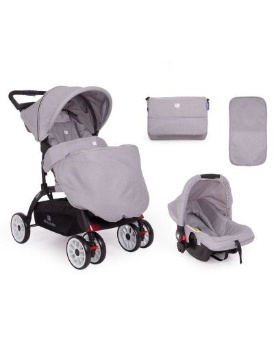 Детска количка 2 в 1 KikkaBoo Airy - Светлосива