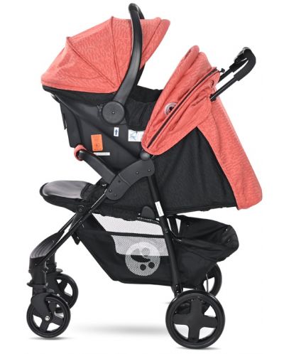 Детска количка с покривало Lorelli - Daisy, Basic Set, Black & Ginger Orange - 4