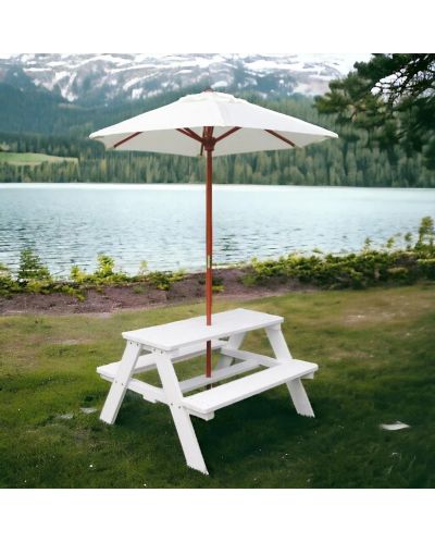 Детска дървена маса за пикник с чадър Ginger Home - 5