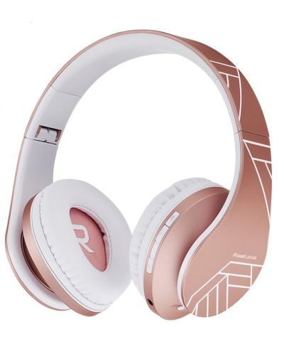 Детски слушалки PowerLocus - P2, безжични, розови/златисти - 1