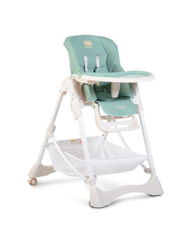 Детски стол за хранене Moni - Chocolate, светлосин - 1