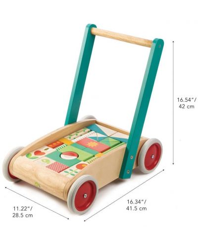 Детски дървен уолкър Tender Leaf Toys - С цветни блокчета - 8