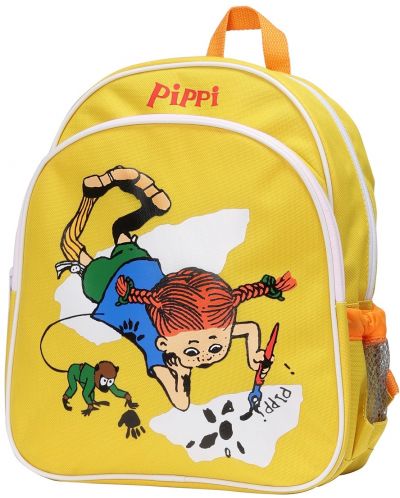 Раница за детска градина Pippi - Пипи Дългото чорапче рисува, жълта - 1