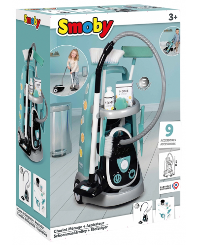 Детски комплект Smoby - Количка за почистване с аксесоари - 7