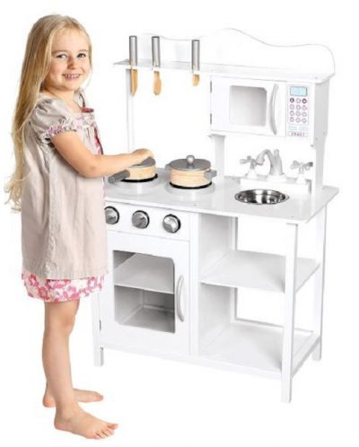 Детска дървена кухня Ginger Home - С аксесоари, бяла - 5