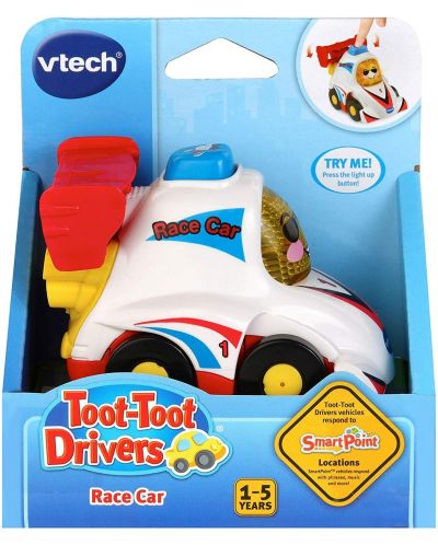Детска игрчака Vtech - Мини количка, състезателна кола, бяла - 1