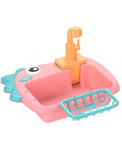 Детска кухненска мивка Ntoys - С течаща вода и аксесоари, Динозавър, асортимент - 6
