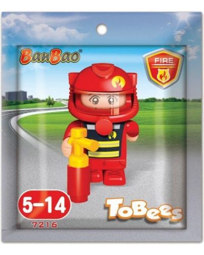 Детска играчка BanBao - Мини фигурка Пожарникар, 10 cm - 2