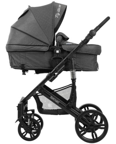 Детска количка 3 в 1 KikkaBoo Beloved - Тъмносива, с кош за количка и столче за кола - 7
