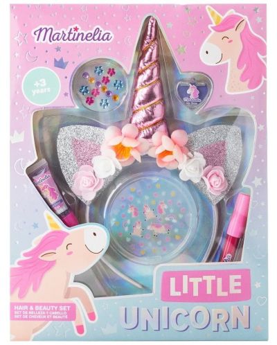 Детски комплект аксесоари за коса Martinelia - Little Unicorn, 6 части - 1