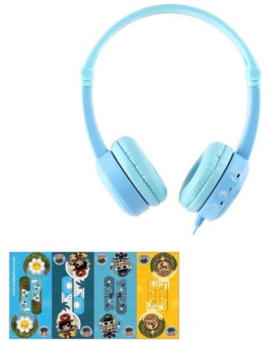 Детски слушалки BuddyPhones - Travel, сини - 4
