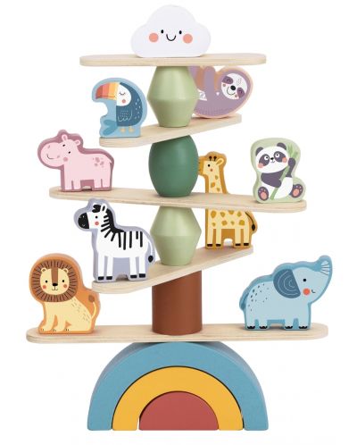 Детска дървена игра Tooky Toy - Animals, за баланс  - 3