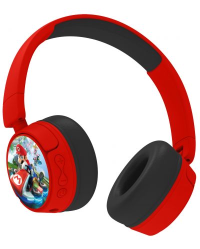 Детски слушалки OTL Technologies - Mario Kart, безжични, червени - 4
