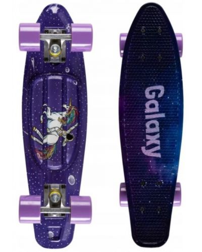 Детски скейтборд Qkids - Galaxy, лилав еднорог - 1
