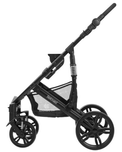 Детска количка 3 в 1 KikkaBoo Beloved - Светлосива, с кош за количка и столче за кола - 10