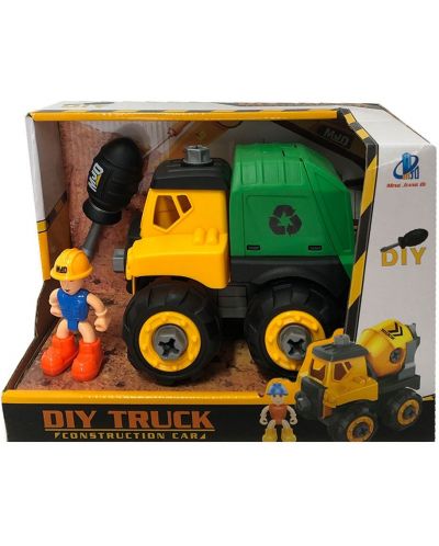 Детска играчка Asis - Камионче за боклук DIY Truck