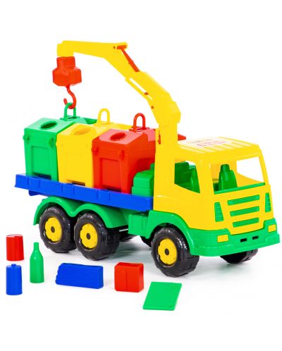 Детска играчка Polesie Toys - Камион за боклук с аксесоари - 1