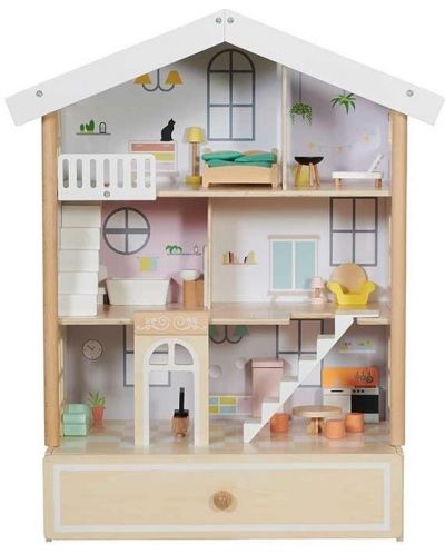 Детска дървена къща за кукли Classic World - 1