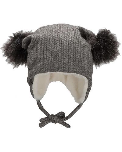 Детска зимна шапка с помпони Sterntaler - 53 cm, 2-4 г, сива - 1