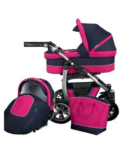 Детска количка 2 в 1 Baby Merc - Leo, Синьо и розово - 1