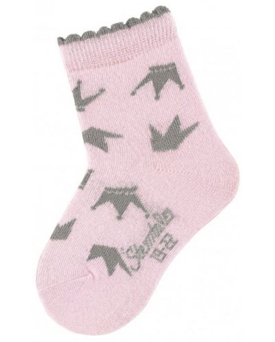 Детски чорапи Sterntaler - С коронки, 17/18 размер, 6-12 месеца, розови - 1