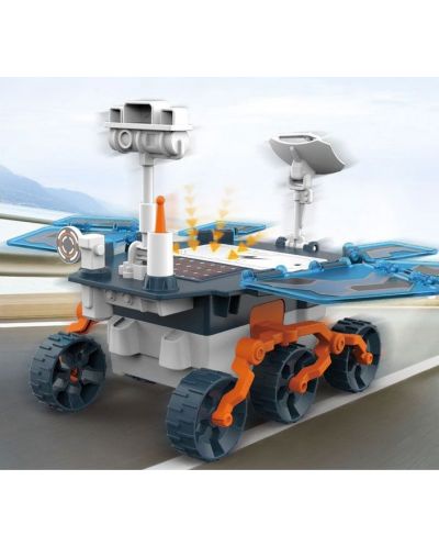 Детска играчка за сглобяване Raya Toys - Соларен робот Марсоход, 46 части, син - 2