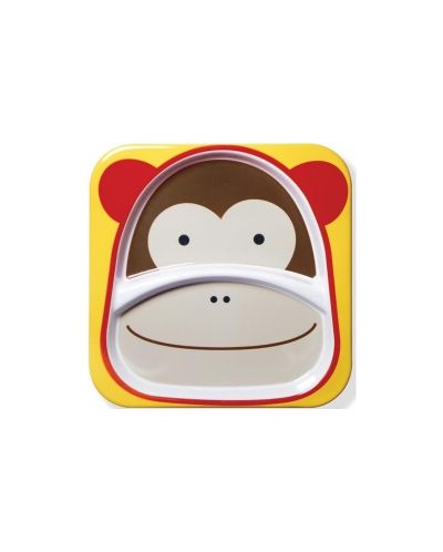 Детска чинийка Skip Hop Zoo - Маймунката Маршал, двойна