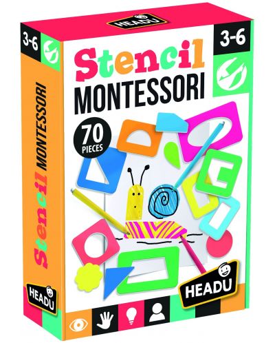 Детска игра Headu Montessori - Разноцветни шаблони - 1