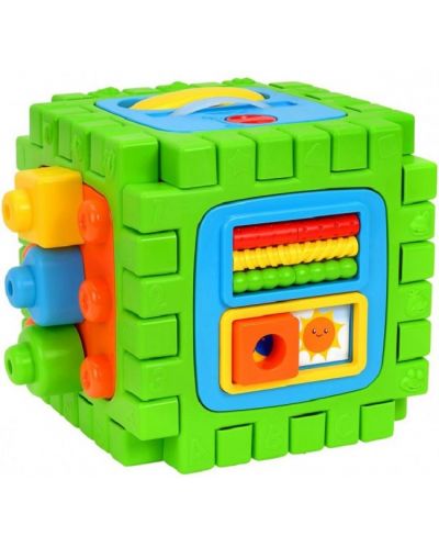 Детска играчка Globo - Образователно-музикален куб, 2 в 1 - 1