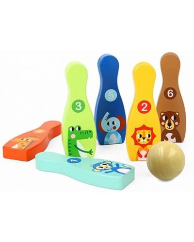 Детски дървен боулинг Tooky toy  - 3