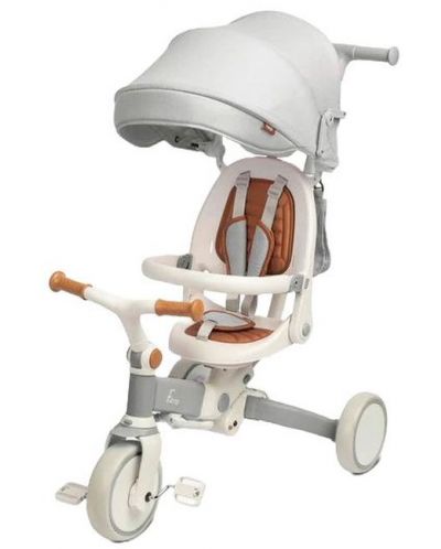 Детска триколка 2 в 1 Caretero Toyz - Faro, сива - 1