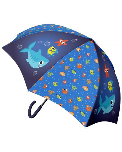 Детски чадър S. Cool - Shark, автоматичен, 48.5 cm - 1