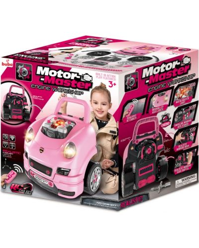 Детски интерактивен автомобил Buba - Motor Sport, розов - 5