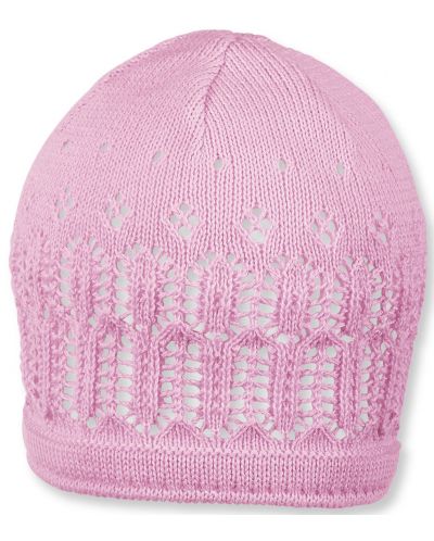 Детска плетена шапка Sterntaler - 49 cm, 12-18  месеца, розова - 1