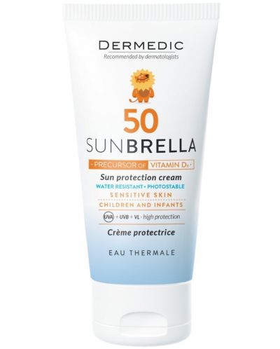 Dermedic Sunbrella Слънцезащитен крем за лице за бебета, SPF50, 50 ml - 1