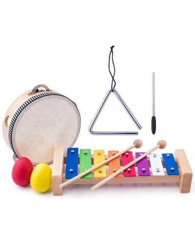 Детски музикален комплект Woody - Дървени инструменти - 1