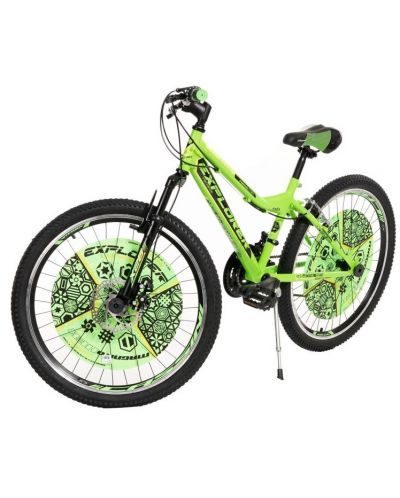 Детски велосипед Venera Bike - Explorer Magnito, 24'', черен/зелен - 1