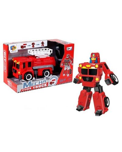 Детски камион Raya Toys - Трансформер, червен - 1