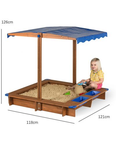 Детски дървен пясъчник Smart Baby - С навес - 4