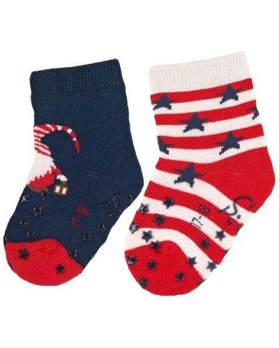 Детски чорапи за пълзене Sterntaler - Коледен мотив, 2 чифта, 21/22, 18-24 месеца - 1