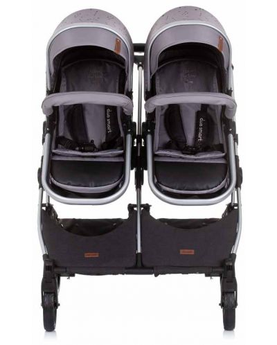 Детска количка за близнаци Chipolino - Дуо Смарт, графит - 8