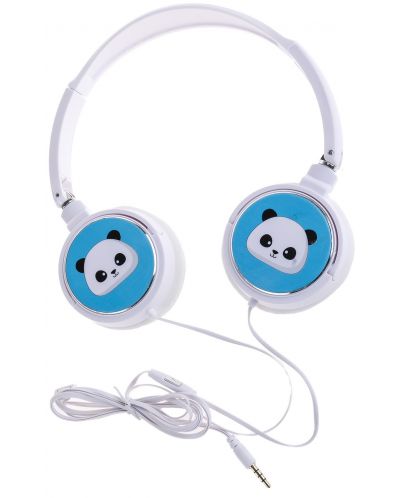 Детски слушалки с микрофон I-Total - Panda Collection 11081, бели - 1