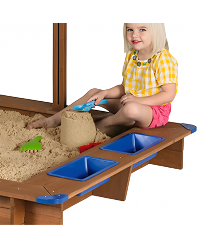 Детски дървен пясъчник Smart Baby - С навес - 3
