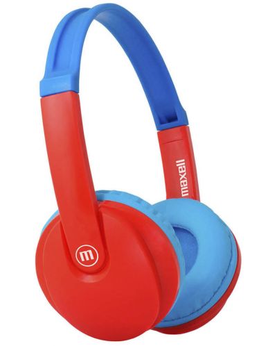 Детски слушалки Maxell - BT350, червени/сини - 1