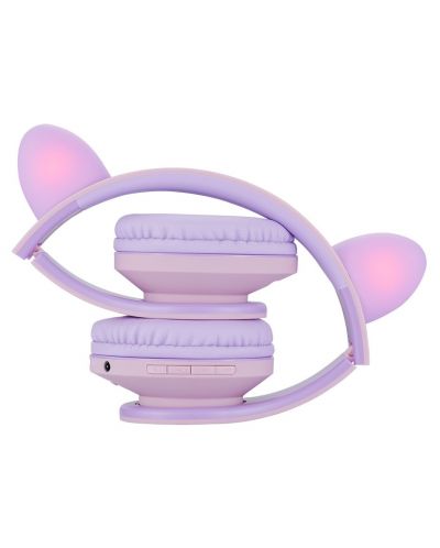 Детски слушалки PowerLocus - P2, Ears, безжични, розови/лилави - 4