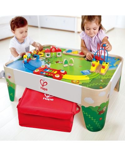 Детска дървена маса за игра HaPe International - Железопътен транспорт - 2